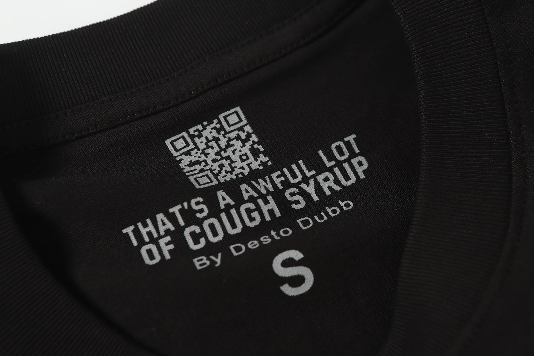 2212#Black | THAT'S A AWFUL LOT OF COUGH SYRUP In Stock Real shot American simple fashion brand loose casual T-shirt Fabric (fabric): 32 counts Weight combed double yarn pure cotton Sizes (size): S-M L X L Color (colour): Black